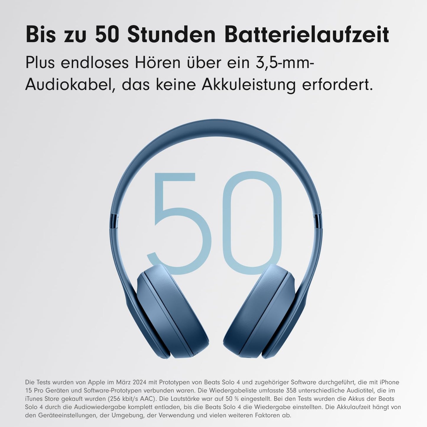 Beats Solo 4 Bluetooth On-Ear Kopfhörer, kabellos, 50h Akku, Schieferblau