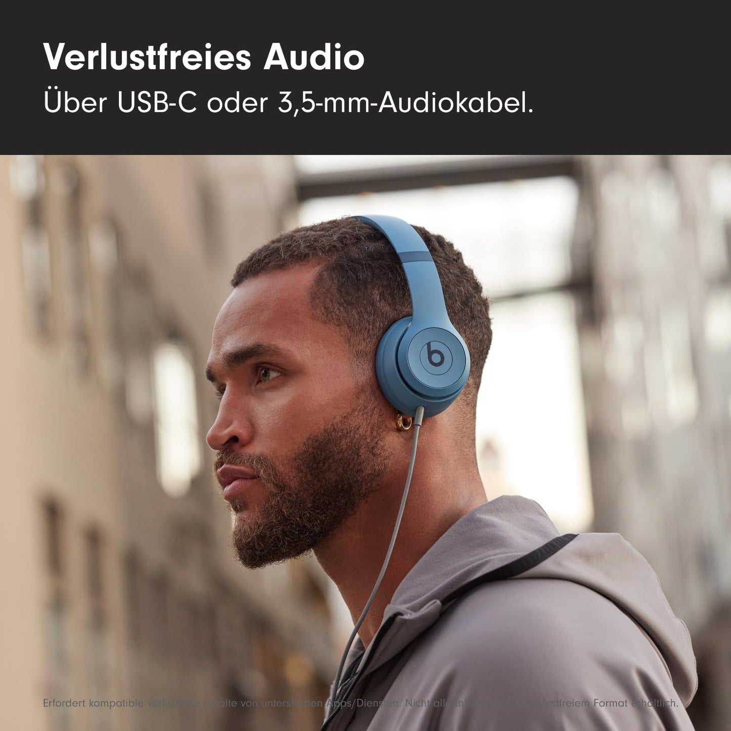 Beats Solo 4 Bluetooth On-Ear Kopfhörer, kabellos, 50h Akku, Schieferblau