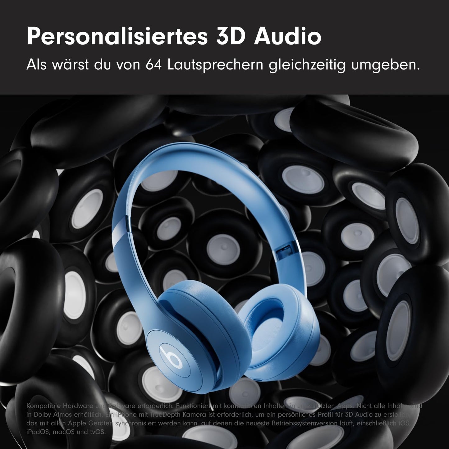 Beats Solo 4 Bluetooth On-Ear Kopfhörer, kabellos, 50h Akku, Schieferblau