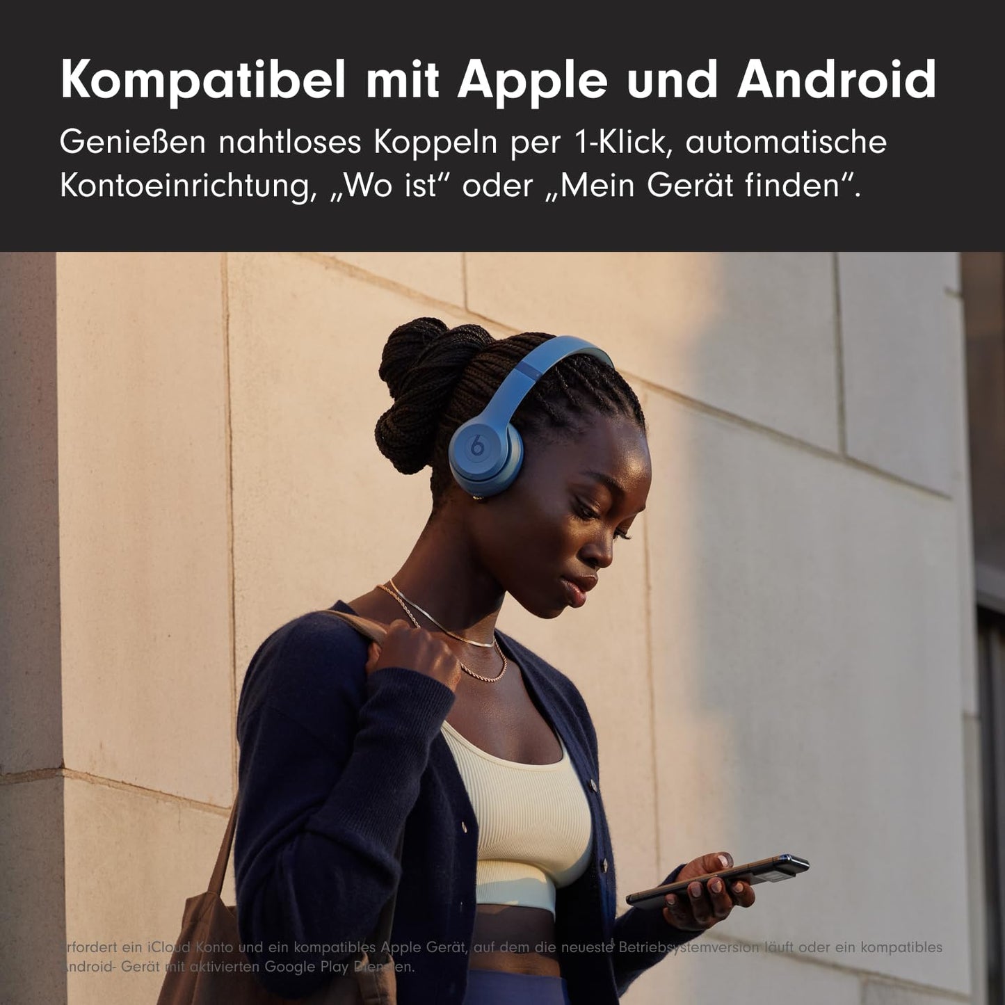 Beats Solo 4 Bluetooth On-Ear Kopfhörer, kabellos, 50h Akku, Schieferblau